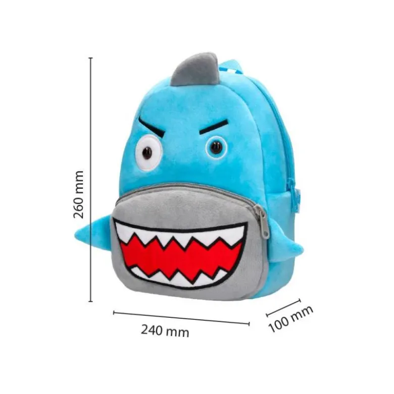 MOCHILA PREESCOLAR LIDERPAPEL INFANTIL PELUCHE TIBURON 260X100X240 MM