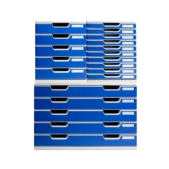 MODULO CAJONES SOBREMESA EXACOMPTA SYSTEM 5 CAJONES POLIESTIRENO DIN A3 AZUL/GRIS 350X288X320 MM