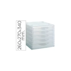 Modulo 5 cajones sobremesa marca Archivo 2000 transparente