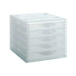 Modulo 5 cajones sobremesa marca Archivo 2000 transparente