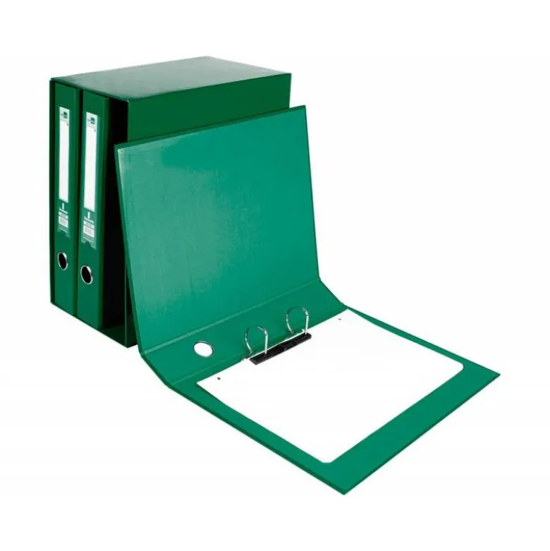 Modulo Liderpapel 3 archivadores folio 2 anillas mixtas 40mm verde.