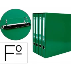 Modulo Liderpapel 4 archivadores folio 2 anillas mixtas 25mm verde.