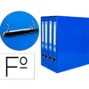 Modulo Liderpapel 4 archivadores folio 2 anillas mixtas 25mm azul
