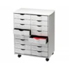 Mueble auxiliar fast-paperflow para oficina negro 16 cajones en 2 columnas gris5x382 71,5x58x34,3 cm