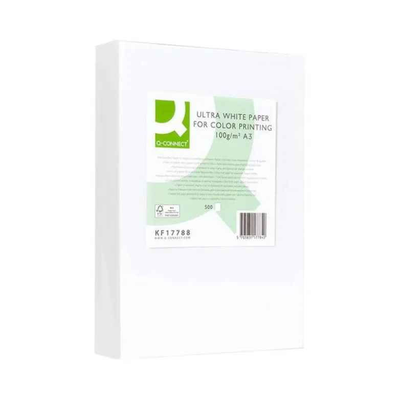 NO ES TAMAÑO FOLIO Papel fotocopiadora Q-Connect Ultra White DIN A3 100 Gr