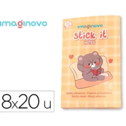 NOTAS ADHESIVAS IMAGINOVO STICK IT! NOTEBOOK 20 NOTAS ADHESIVAS OSITO TAMAÑOS SURTIDOS