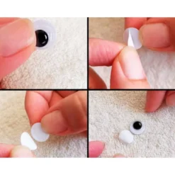 OJO ADHESIVO LIDERPAPEL 12 MM BLANCO CON PUPILA NEGRA BOLSA DE 30 UNIDADES