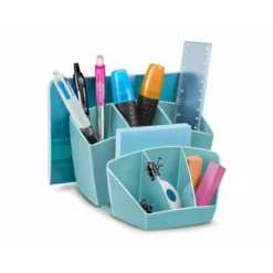 ORGANIZADOR DE SOBREMESA CEP RIVIERA PLASTICO 8 DEPARTAMENTOS COLOR VERDE AGUA 143X158X93 MM
