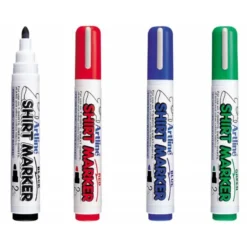 Pack rotuladores para tela textil Artline colores azul negro rojo verde