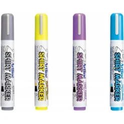 Pack rotuladores para tela textil Artline colores amarillo azul gris violeta