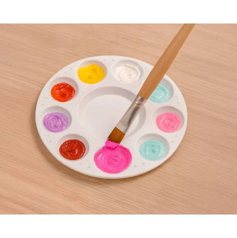 PALETA PLASTICO LIDERPAPEL PARA PINTURA REDONDA CON 10 HUECOS 17 CM