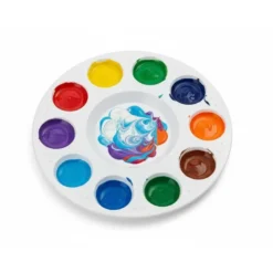 PALETA PLASTICO LIDERPAPEL PARA PINTURA REDONDA CON 10 HUECOS 17 CM