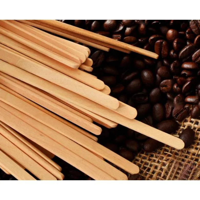 PALETINA AGITADORA DE MADERA 14 CM PARA EL CAFE CON FUNDA INDIVIDUAL BOLSA DE 1000 UNIDADES