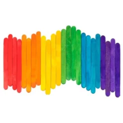 Palitos de madera liderpapel colores surtidos 11,4x1 cm bolsa con 50 unidades