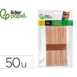 PALITOS DE MADERA LIDERPAPEL COLORES SURTIDOS 15 X 1,8 CM BOLSA CON 50 UNIDADES