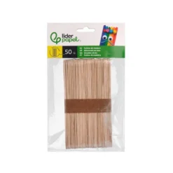 PALITOS DE MADERA LIDERPAPEL COLORES SURTIDOS 15 X 1,8 CM BOLSA CON 50 UNIDADES