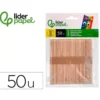 Palitos de madera liderpapel color natural 11,4 x 1 cm bolsa con 50 unidades