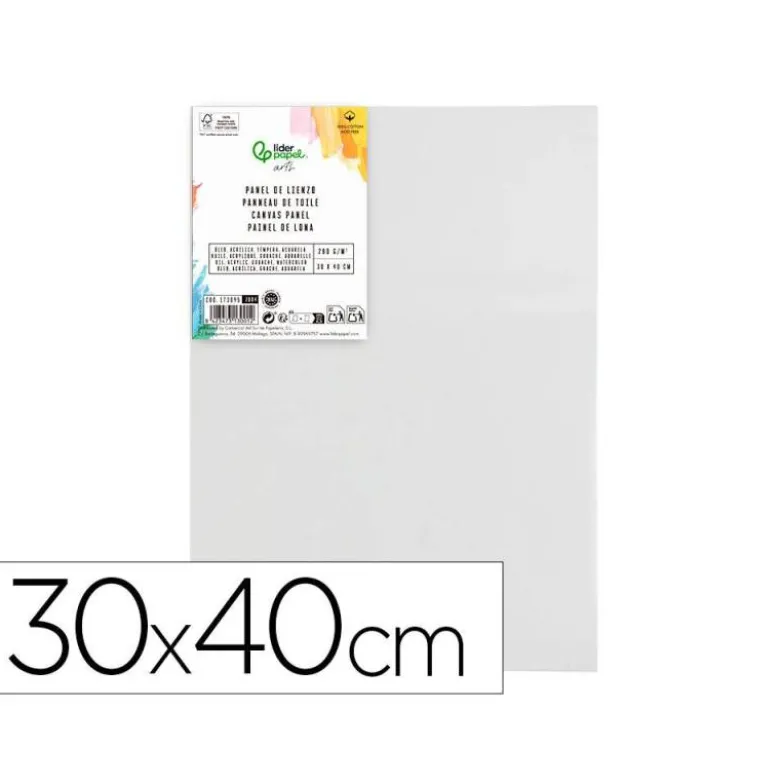 PANEL DE LIENZO LIDERPAPEL 30X40 CM GRAMAJE 280G/M2 CERTIFICADO FSC