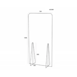 PANTALLA DE PROTECCION ARCHIVO 2000 DE PIE METACRILATO TRANSPARENTE 750X1400 MM