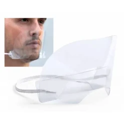 PANTALLA PROTECTORA BUCONASAL LEIBAN CON PROTECTOR PARA BARBILLA MATERIAL PET 17X8,5 CM