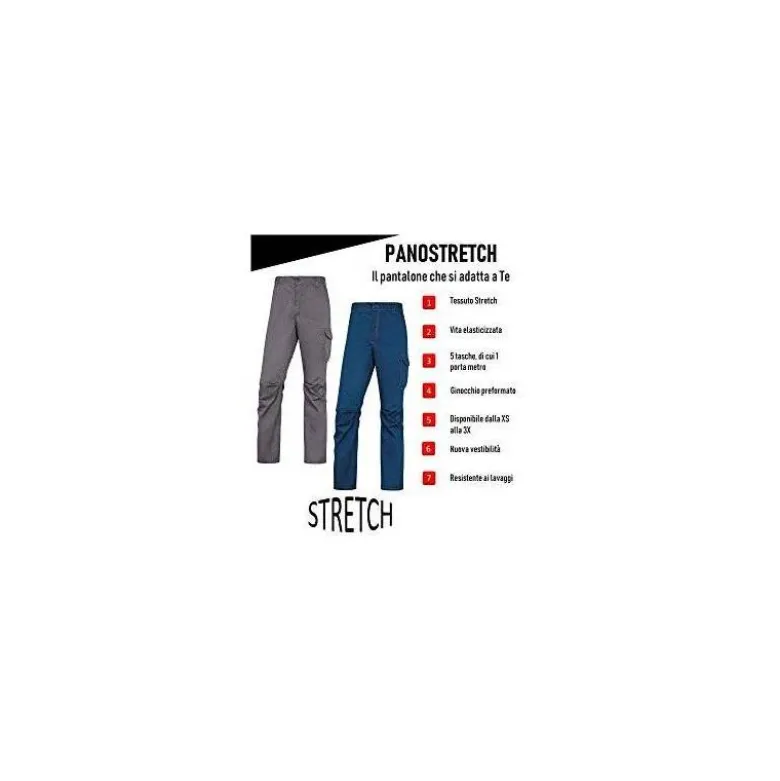 PANTALON DE TRABAJO DELTAPLUS CINTURA ELASTICA 5 BOLSILLOS COLOR GRIS / NEGRO TALLA S