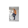 PANTALON DE TRABAJO DELTAPLUS CINTURA ELASTICA 5 BOLSILLOS COLOR AZUL MARINO / NARANJA TALLA XL