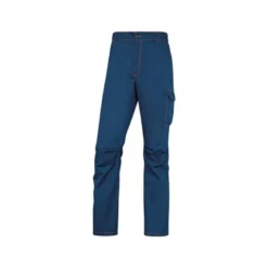 PANTALON DE TRABAJO DELTAPLUS CINTURA ELASTICA 5 BOLSILLOS COLOR AZUL MARINO / NARANJA TALLA XL