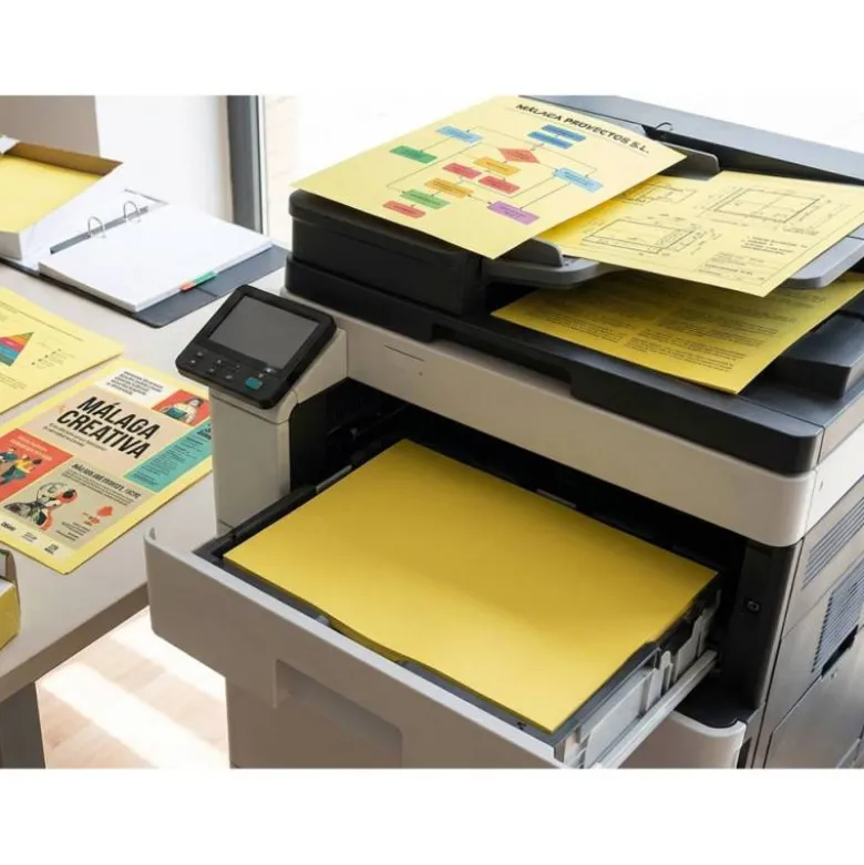 PAPEL COLOR LIDERPAPEL DIN A3 80 GR AMARILLO INTENSO PAQUETE DE 500 HOJAS