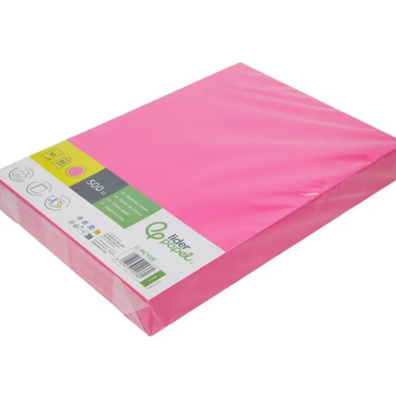 PAPEL COLOR LIDERPAPEL DIN A3 80 GR ROSA INTENSO PAQUETE DE 500 HOJAS