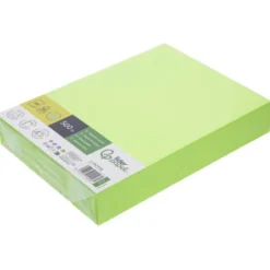 PAPEL COLOR LIDERPAPEL DIN A4 80 GR VERDE NEON PAQUETE DE 500 HOJAS
