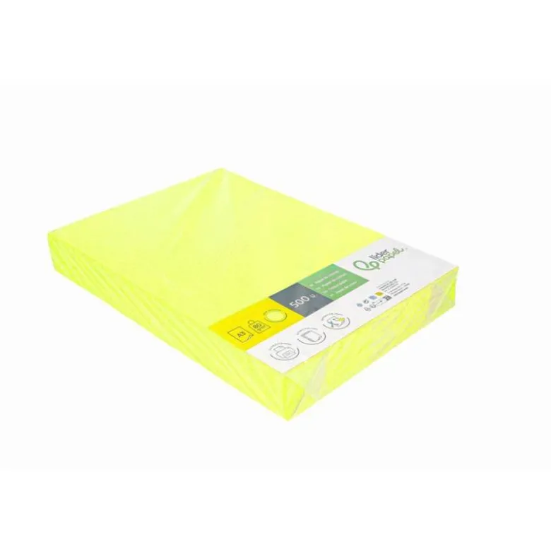 PAPEL COLOR LIDERPAPEL DIN A3 80 GR AMARILLO NEON PAQUETE DE 500 HOJAS