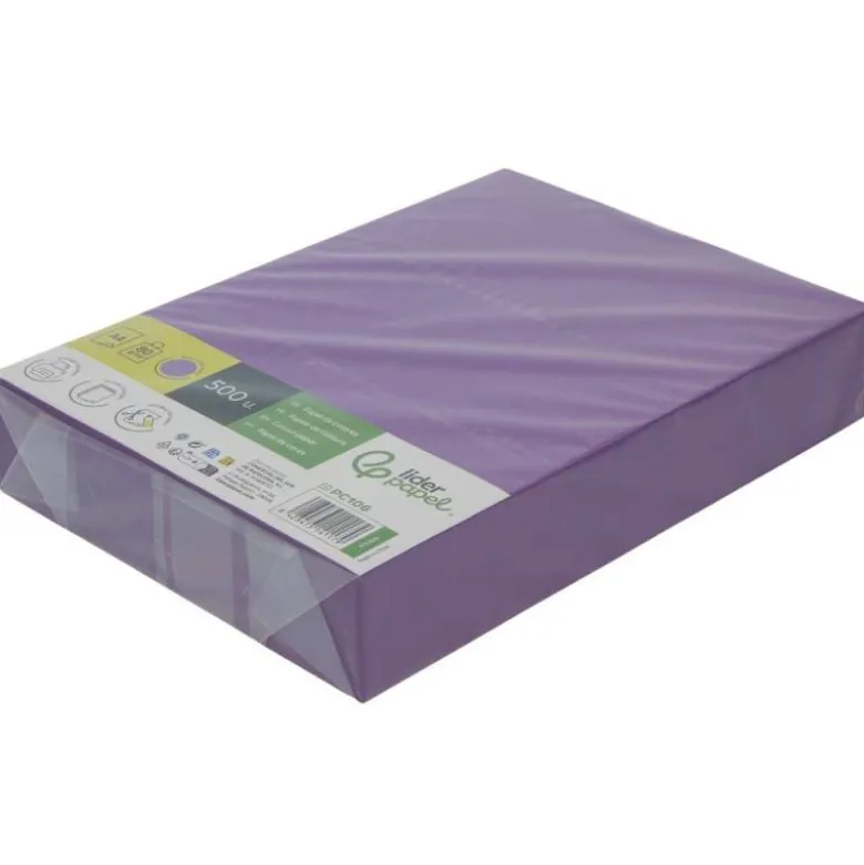 PAPEL COLOR LIDERPAPEL DIN A4 80 GR LILA INTENSO PAQUETE DE 500 HOJAS