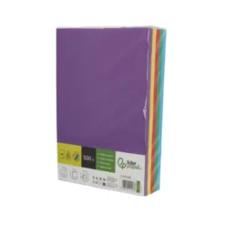 PAPEL COLOR LIDERPAPEL DIN A4 80 GR 5 COLORES SURTIDOS INTENSOS PAQUETE DE 500 HOJAS