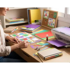 PAPEL COLOR LIDERPAPEL DIN A4 80 GR 5 COLORES SURTIDOS INTENSOS PAQUETE DE 500 HOJAS