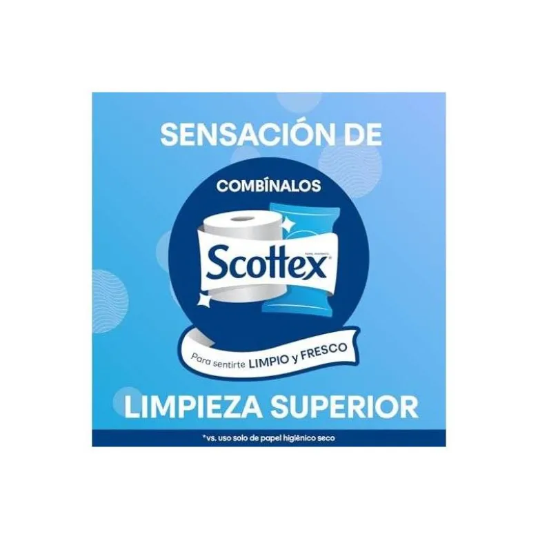 Papel higienico scottex megarrollo doble largo 2 capas paquete de 6 rollos