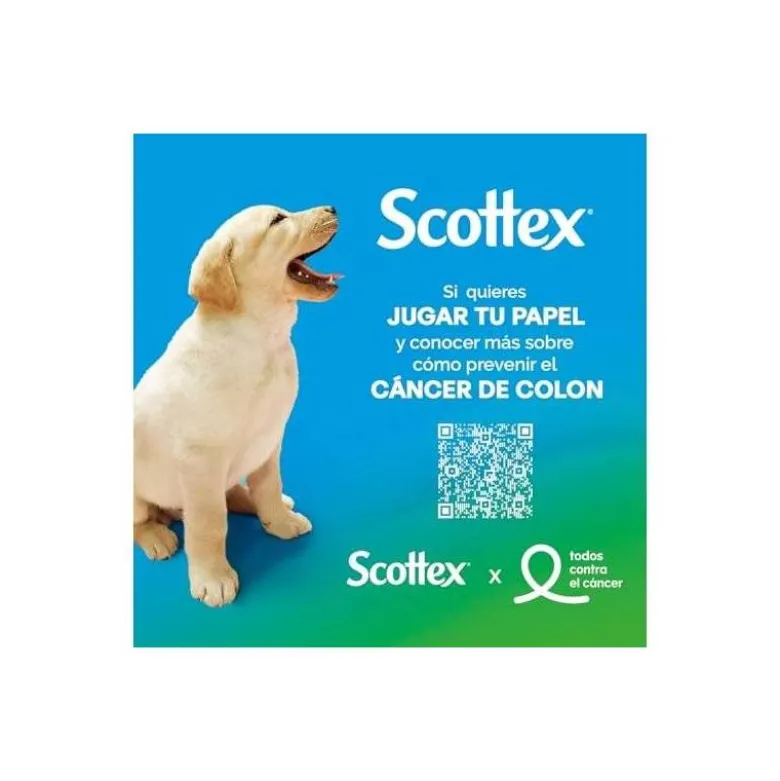 Papel higienico scottex megarrollo doble largo 2 capas paquete de 6 rollos