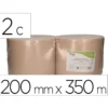PAPEL SECAMANOS BUNZL GREENSOURCE NATURE 2 CAPAS CELULOSA RECICLADA KRAFT 200 MM X 350 MT PAQUETE DE 2