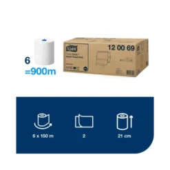 Papel secamanos en rollo marca Tork 2 capas Matic H1 Advance