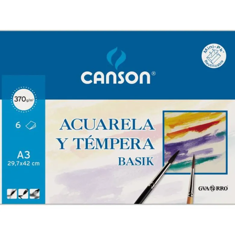 Papel acuarela Canson A3 gramaje 370 g/m2