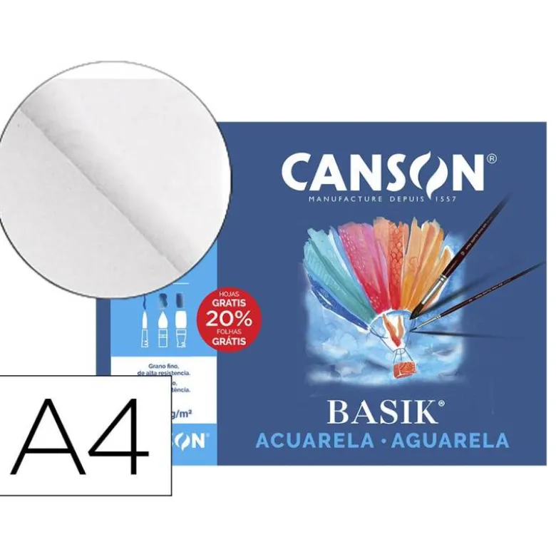 Papel acuarela Canson Din a4+ gramaje 370 g/m2