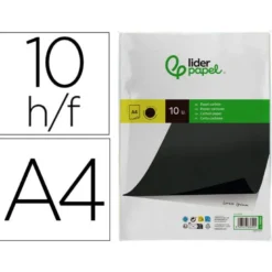 Papel Carbon Negro Din A4 Film Bolsa 10 unidades Liderpapel