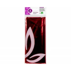 Papel celofan marca Liderpapel bolsa de 5 hojas rojo