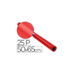 Papel charol Sadipal Color Rojo. Rollo de 25 pliegos de 50 cm de ancho x 65 cm de largo