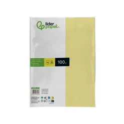 Papel color Liderpapel color amarillo A4 80 g/m2 100 hojas