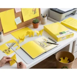 PAPEL COLOR LIDERPAPEL DIN A4 80 GR AMARILLO INTENSO PAQUETE DE 500 HOJAS