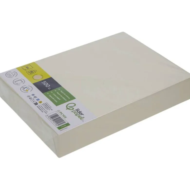 PAPEL COLOR LIDERPAPEL DIN A4 80 GR AMARILLO NEON PAQUETE DE 500 HOJAS