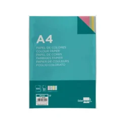 Papel color Liderpapel tamaño A4 80 g/m2 pack 100 hojas Colores Surtidos