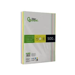 Papel color marca Liderpapel A4 80 g/m2 Colores Surtidos 500 hojas