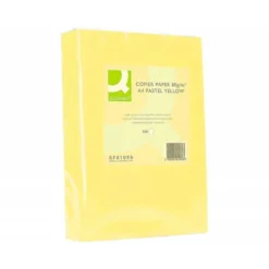 Papel color Q-connect tamaño A4 80g/m2 pack 500 hojas Amarillo