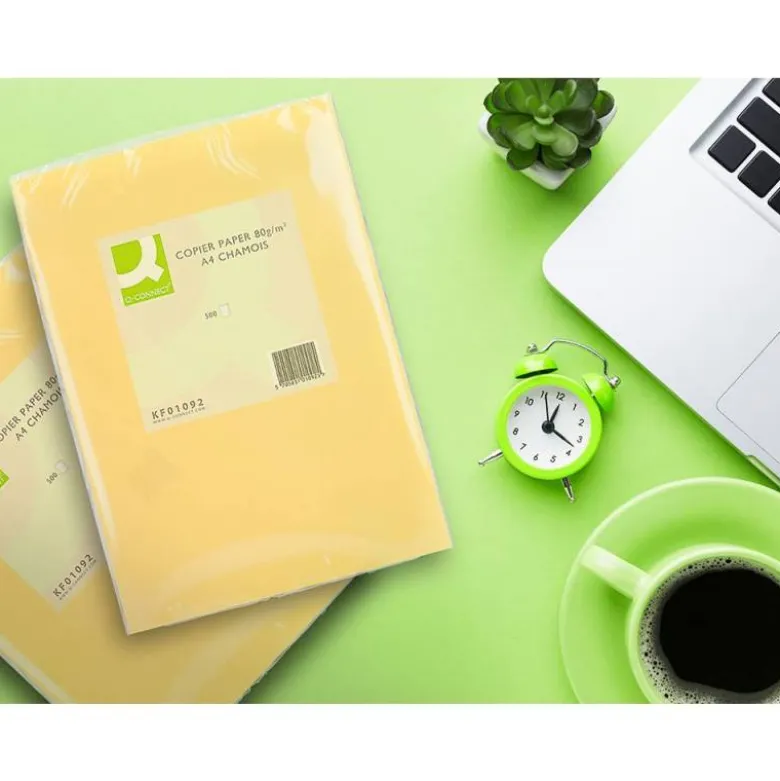 Papel color Q-connect tamaño A4 80g/m2 pack 500 hojas Champagne